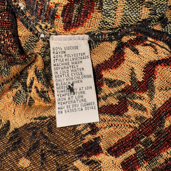 Tanjay Blazer Brocade Multicolor Jacket Geometric Pattern Long Sleeves Size L - Picture 5 of 12